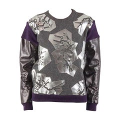 Kenzo Grey Monster Foil Print Multi Fabric Sweatshirt S