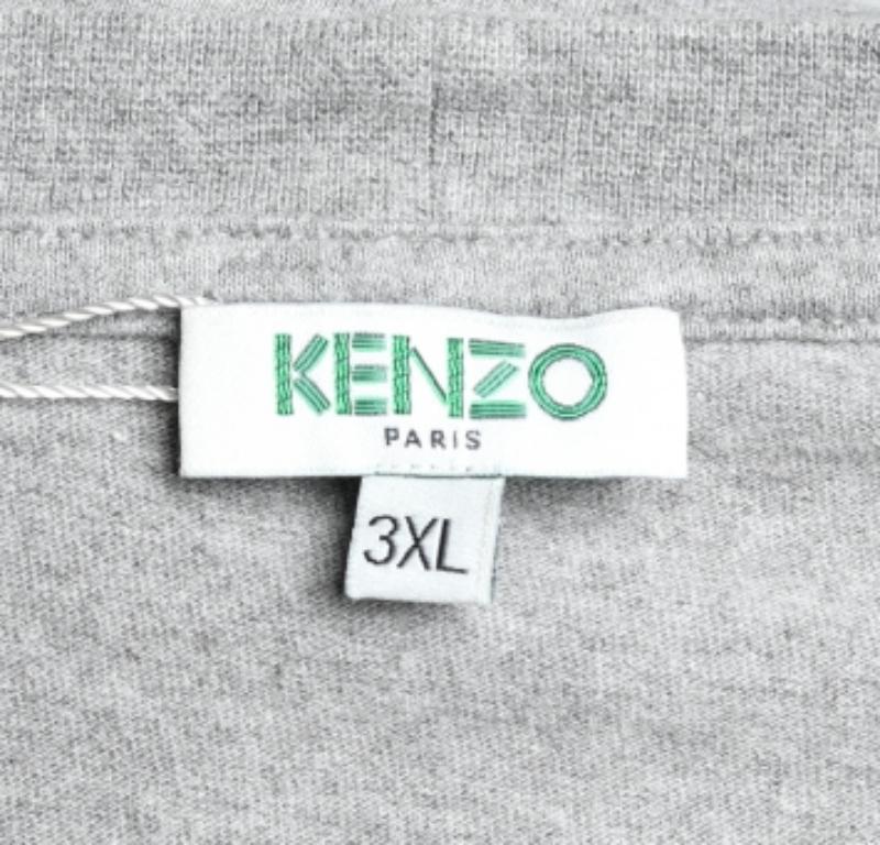 T-shirt à col ras du cou Kenzo gris imprimé tigre 3XL Pour hommes en vente