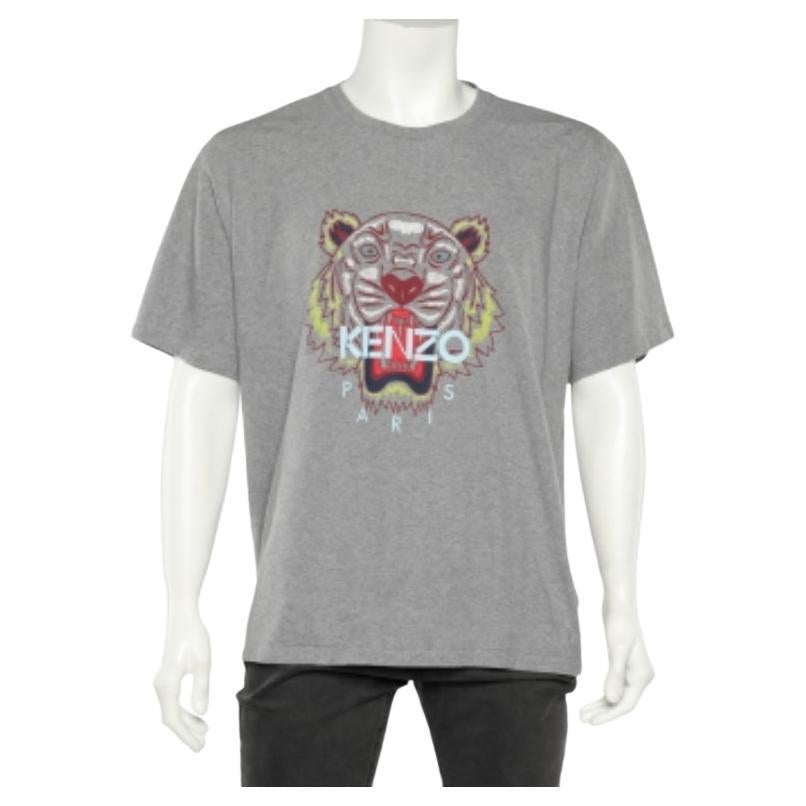 T-shirt à col ras du cou Kenzo gris imprimé tigre 3XL en vente