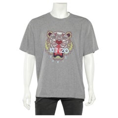 T-shirt à col ras du cou Kenzo gris imprimé tigre 3XL