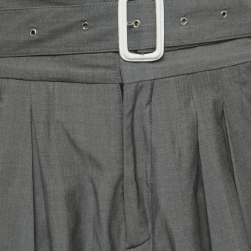 Uomo Pantaloni a vita alta a pieghe in lana grigia Kenzo L.L.A. in vendita