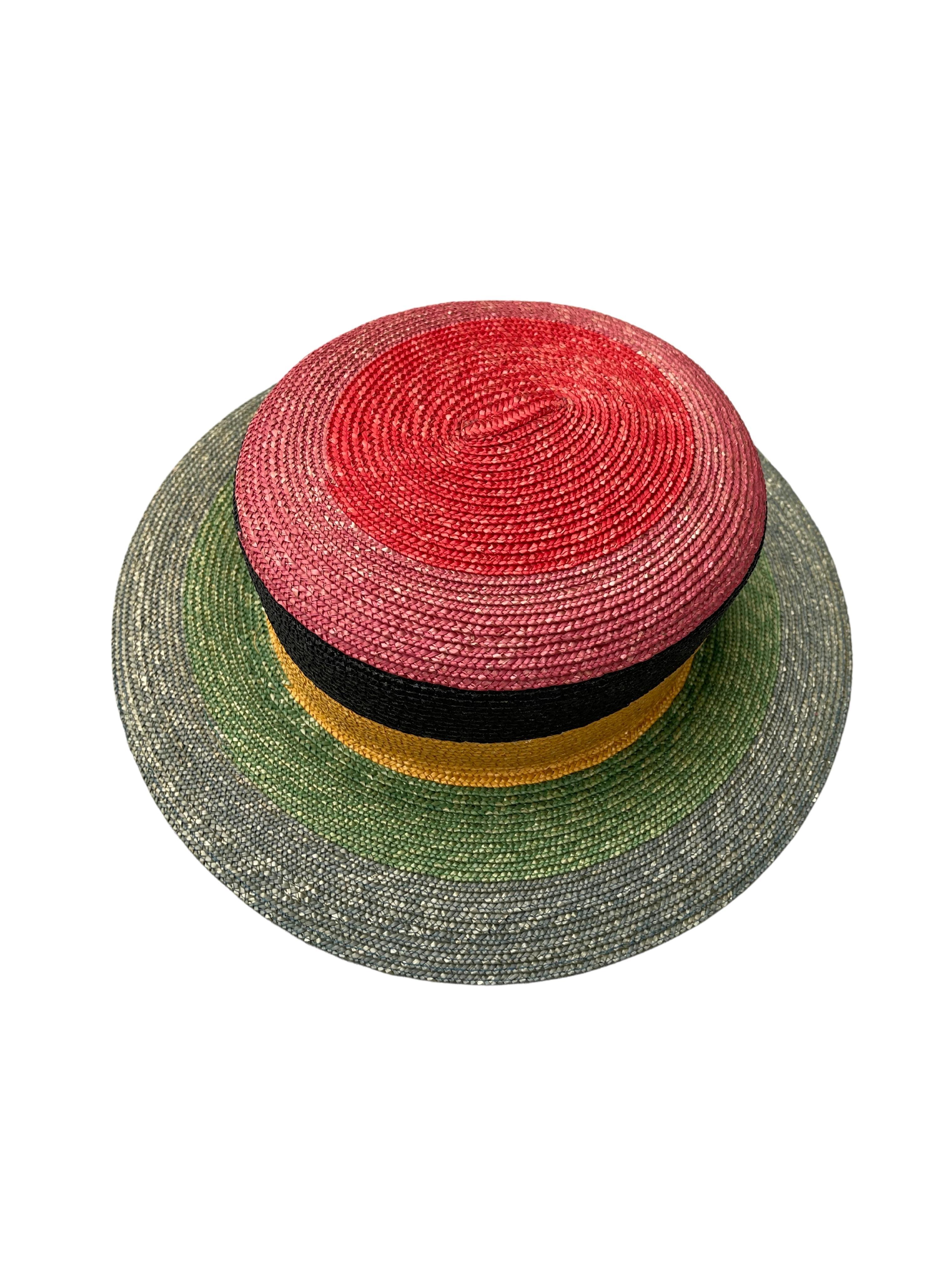 Mehrfarbiger Hut von Kenzo Haystack, 1970er-Jahre im Zustand „Hervorragend“ im Angebot in Seattle, WA