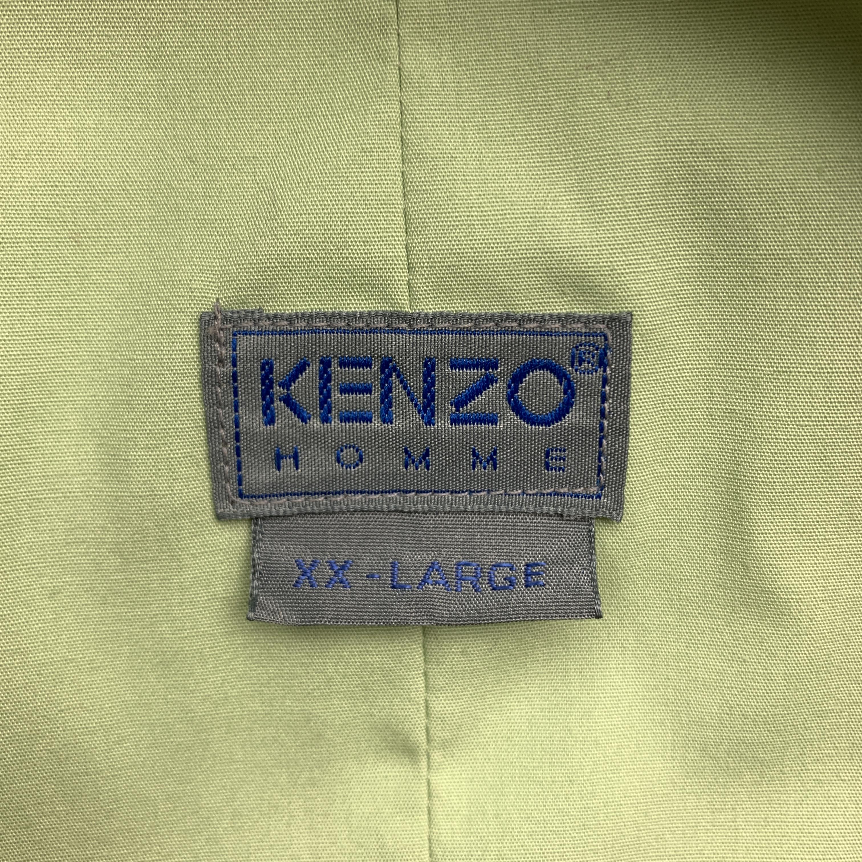 Red KENZO HOMME Size XXL Green & Burgundy Striped Linen Vest