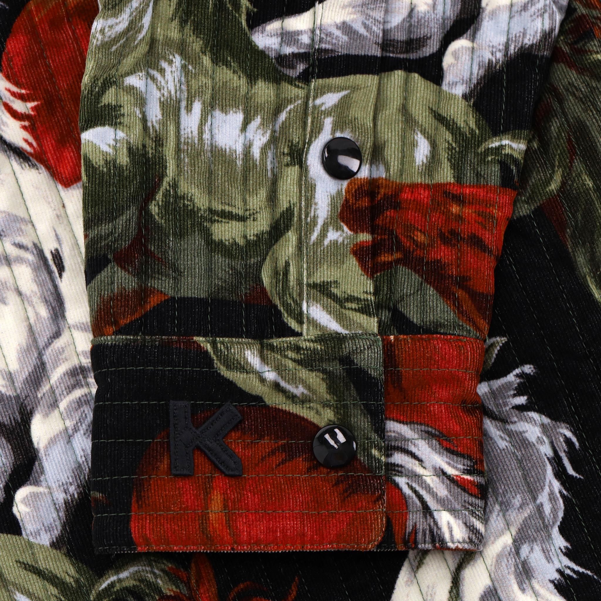 Donna Giacca a camicia in cotone con stampa di cavalli di Kenzo in vendita