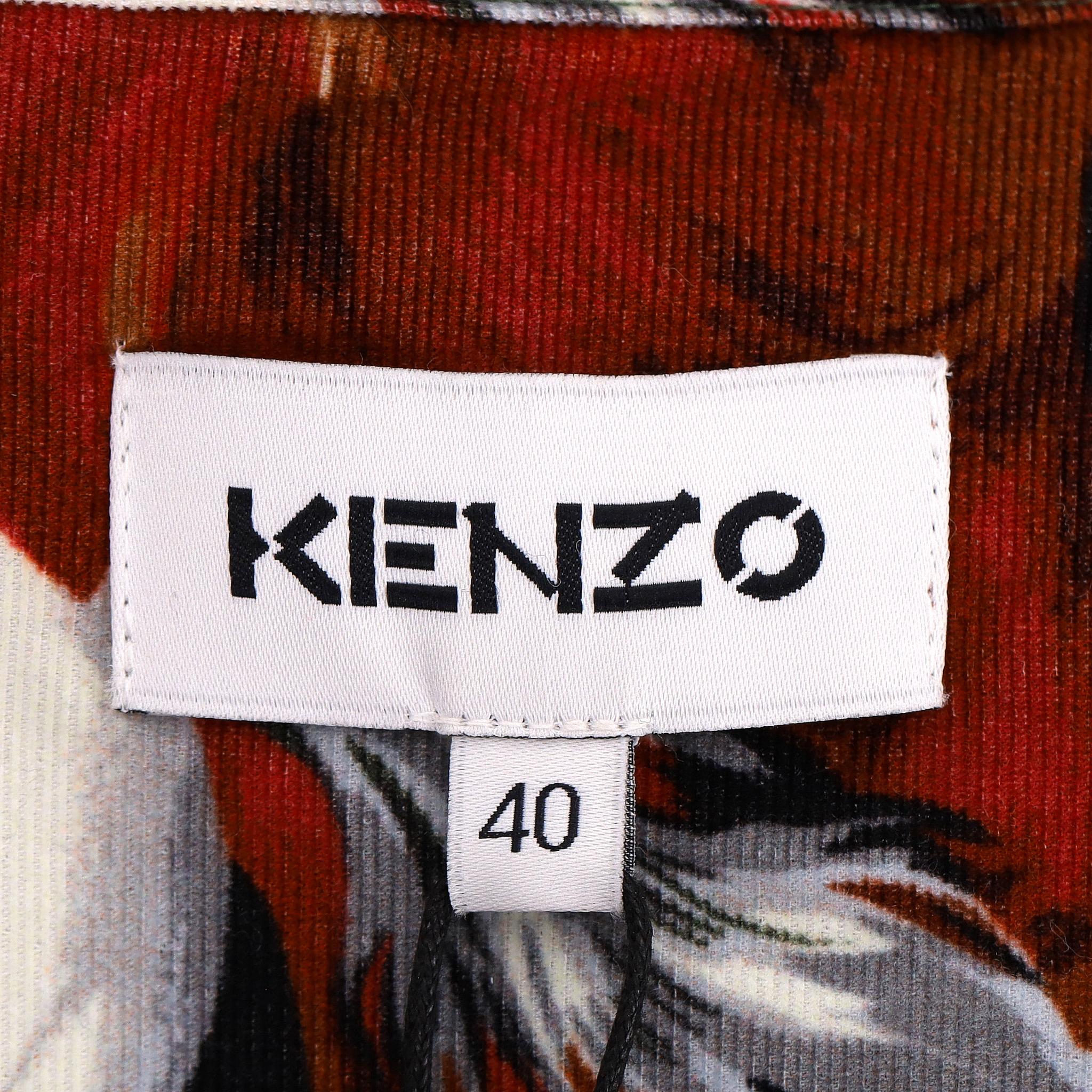 Giacca a camicia in cotone con stampa di cavalli di Kenzo in vendita 3