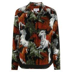 Chaqueta camisera de algodón con estampado de caballos Kenzo
