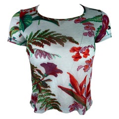 T-shirt Kenzo Jeans à fleurs bleues, taille S