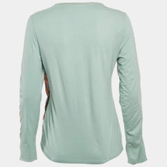 Kenzo Jeans Blue Mesh Trim Jersey Long Sleeve T-Shirt L