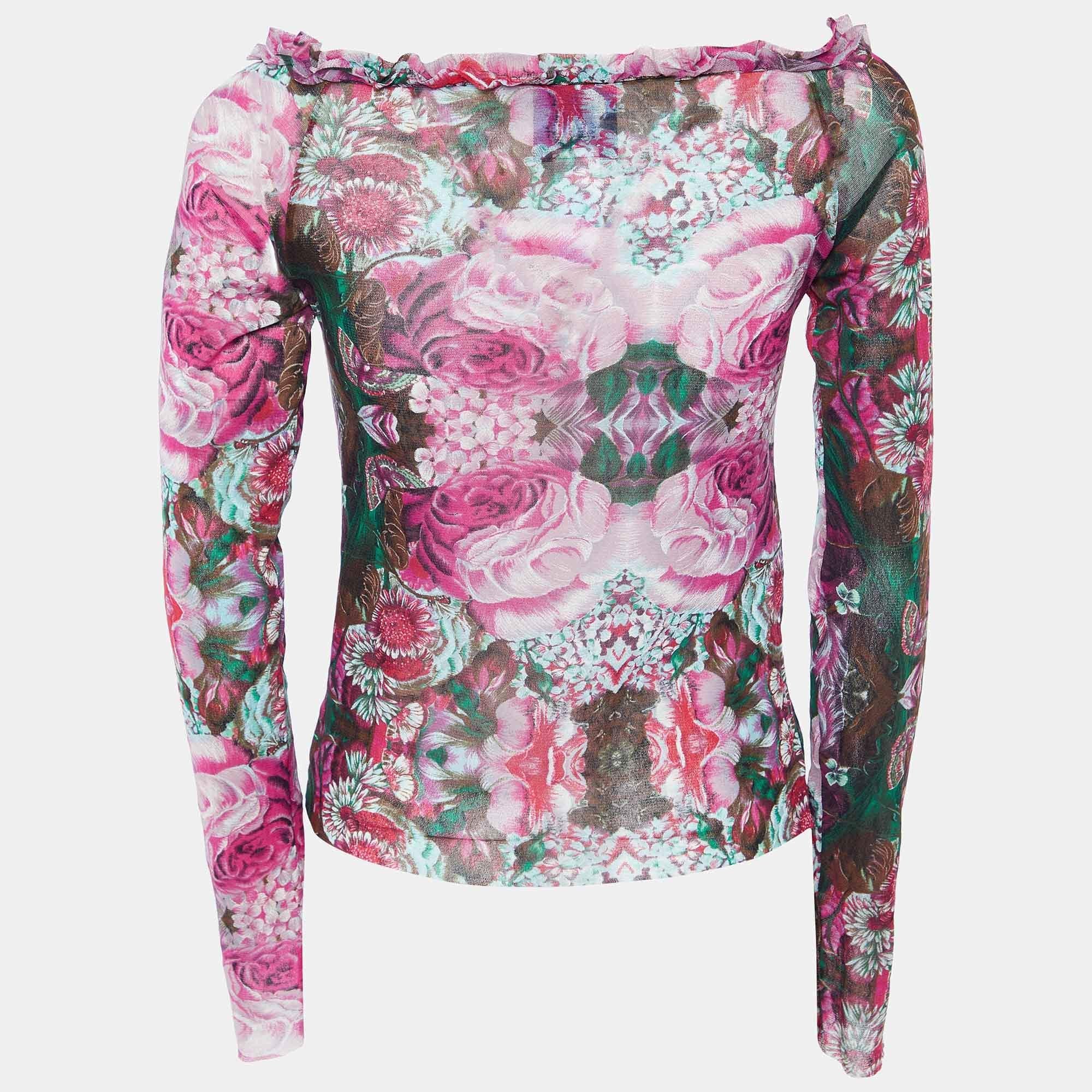 Dieses Designertop bietet Stil und Komfort. Die Kreation wurde aus den besten Stoffen geschneidert und mit vielen Details versehen. Kombinieren Sie es mit einer Jeans und flachen Schuhen.