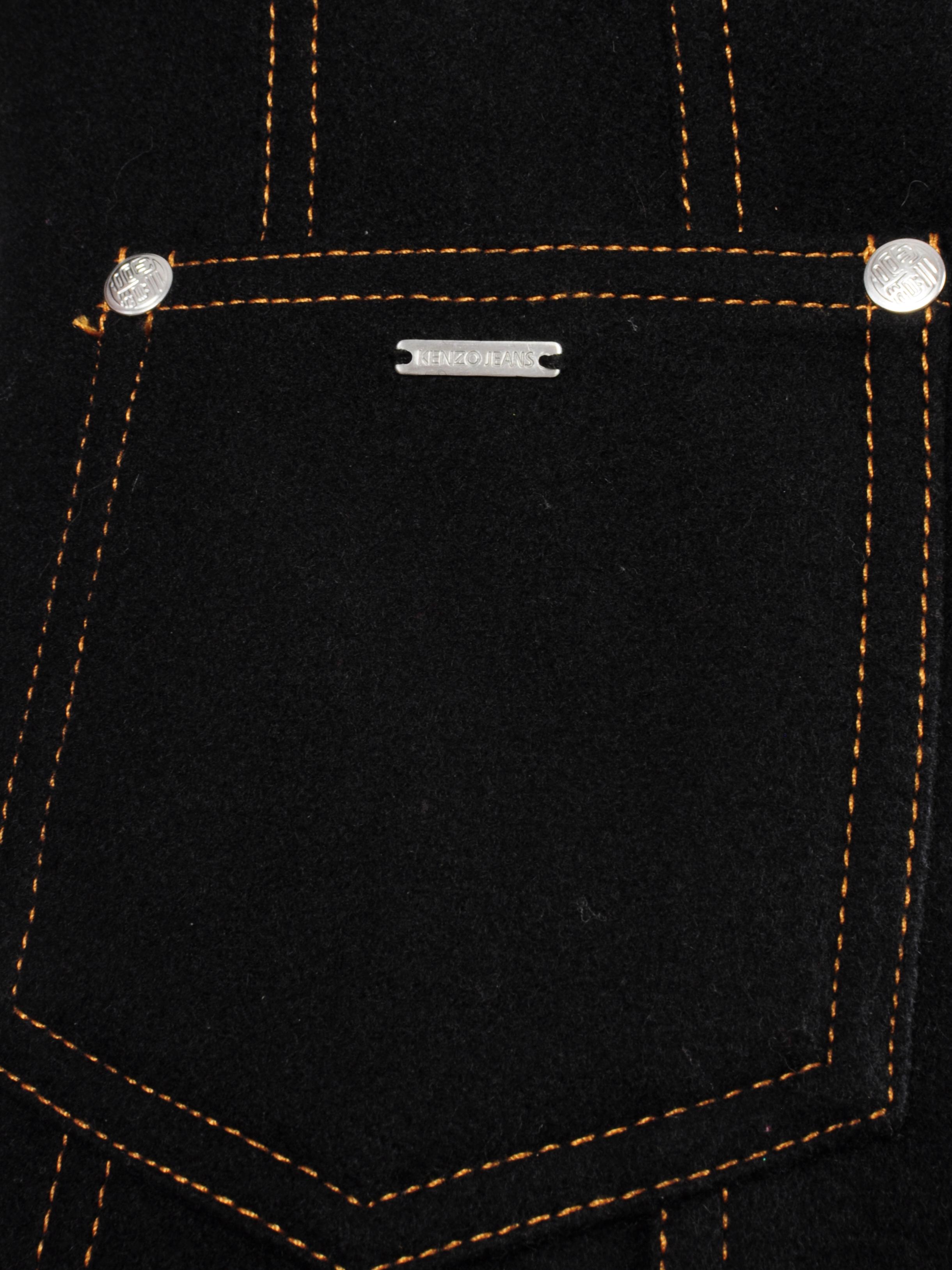 Kenzo Jeans Wool Skirt Suit with Faux Fur Tiger Details 1990s For Sale 4