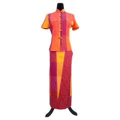 Ensemble Kenzo Jungle orange vintage des années 1990