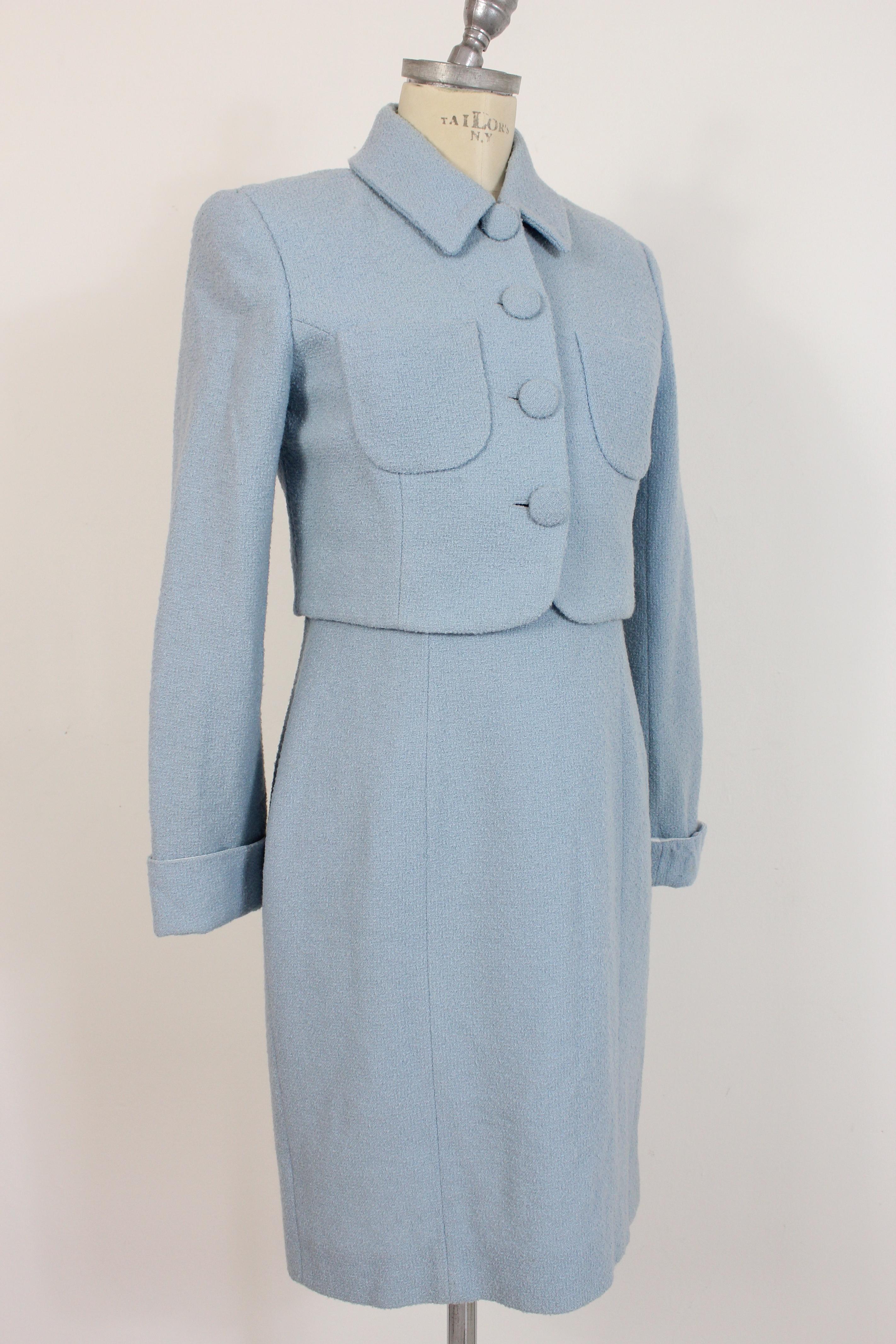 Kenzo Jungle - Robe de costume et veste en laine bleu clair Excellent état à Brindisi, Bt