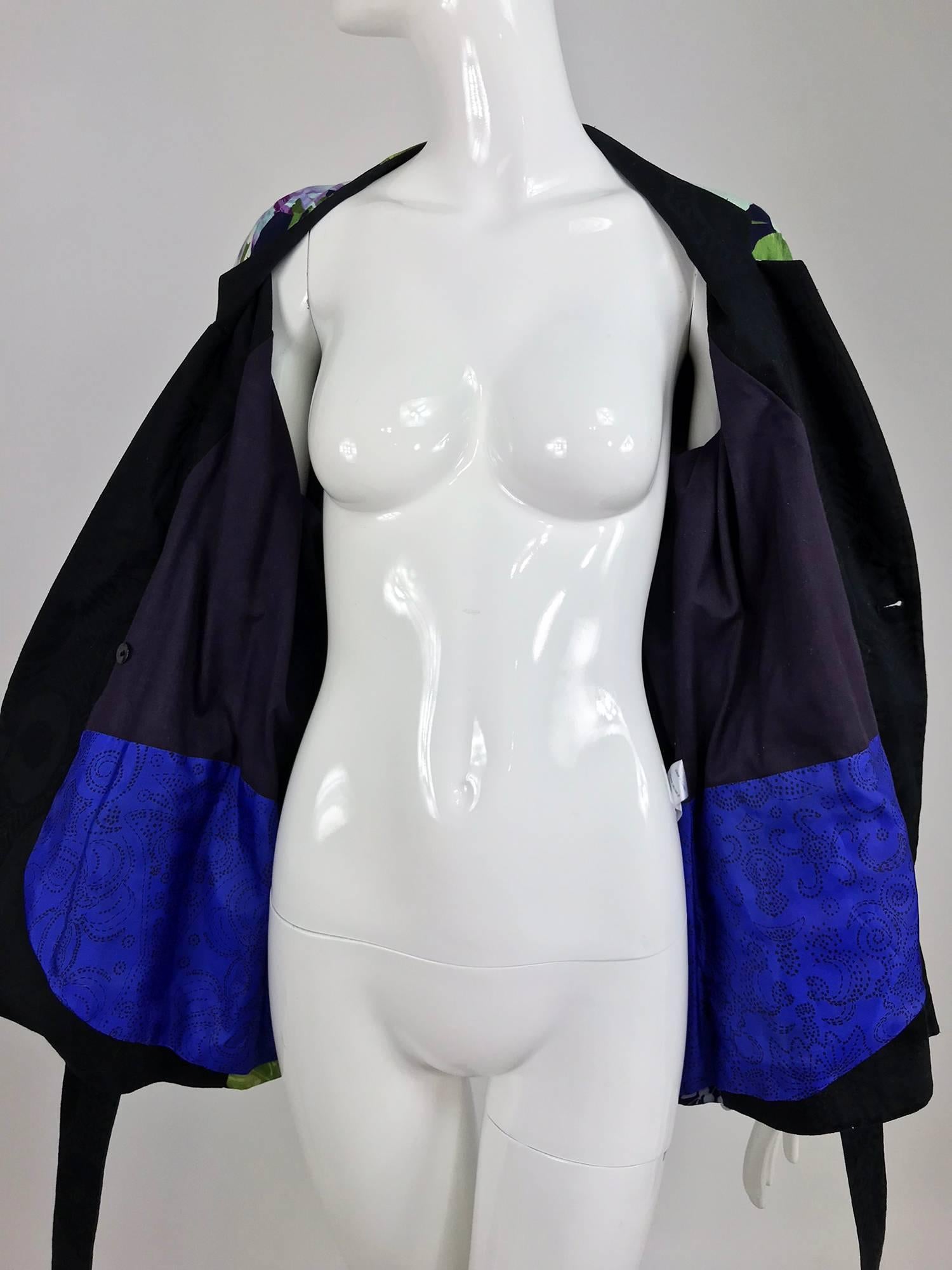 Kenzo Jungle tropical cotton print wrap jacket, 1980s For Sale 9