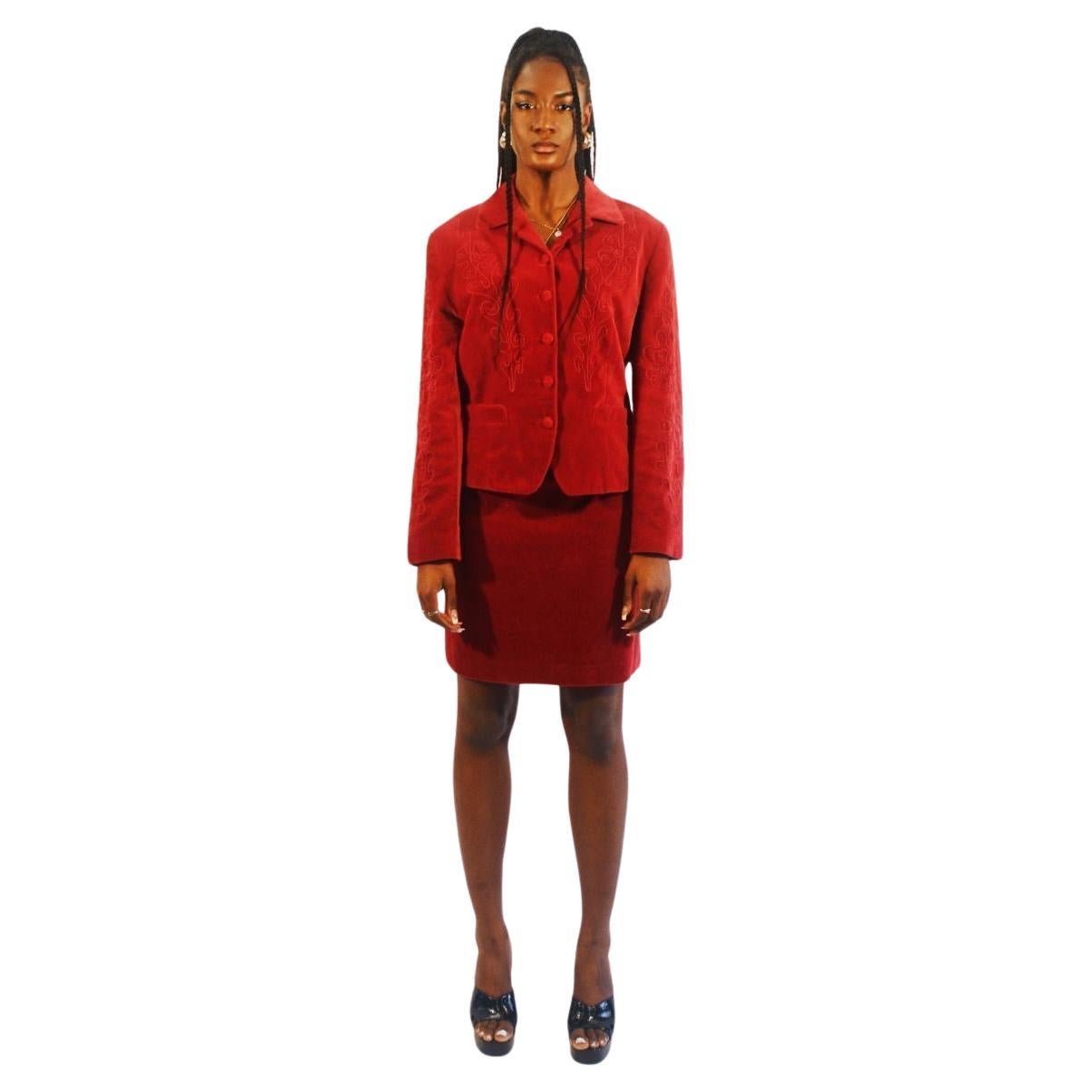 Kenzo Jungle Velvet Red Suit