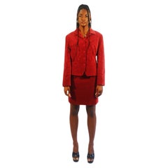 Vintage Kenzo Jungle Velvet Red Suit