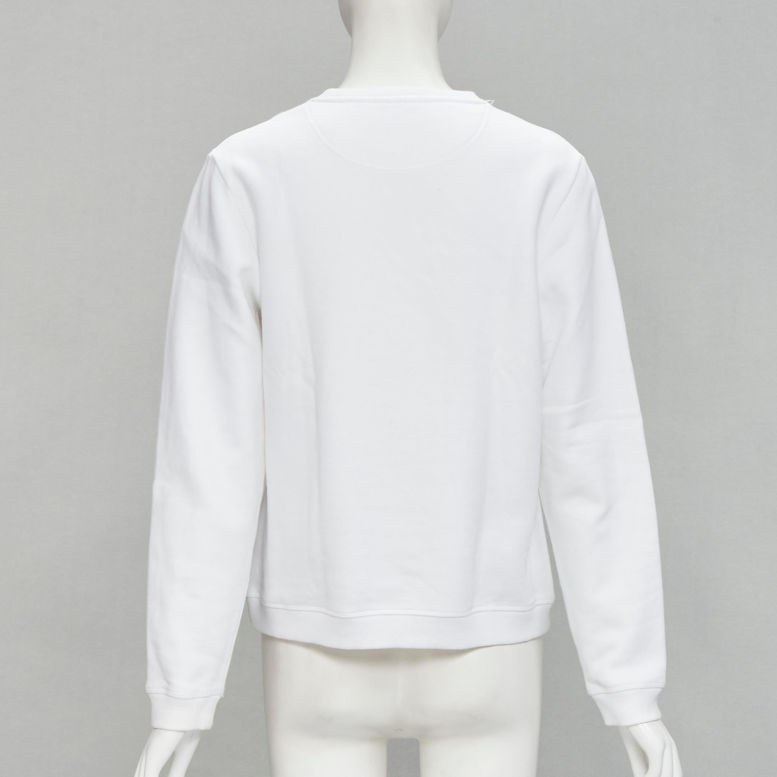 KENZO JUNGLE pull-over en coton blanc avec broderie de tigre bleu L Excellent état à Hong Kong, NT