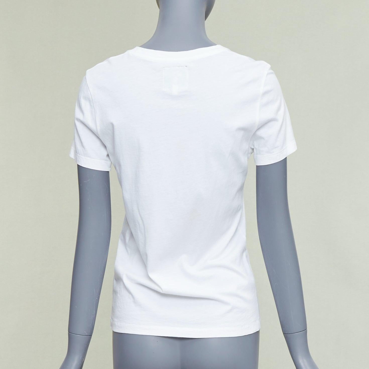 KENZO Jungle white cotton grey tiger felt print fitted crew tshirt S Pour femmes en vente