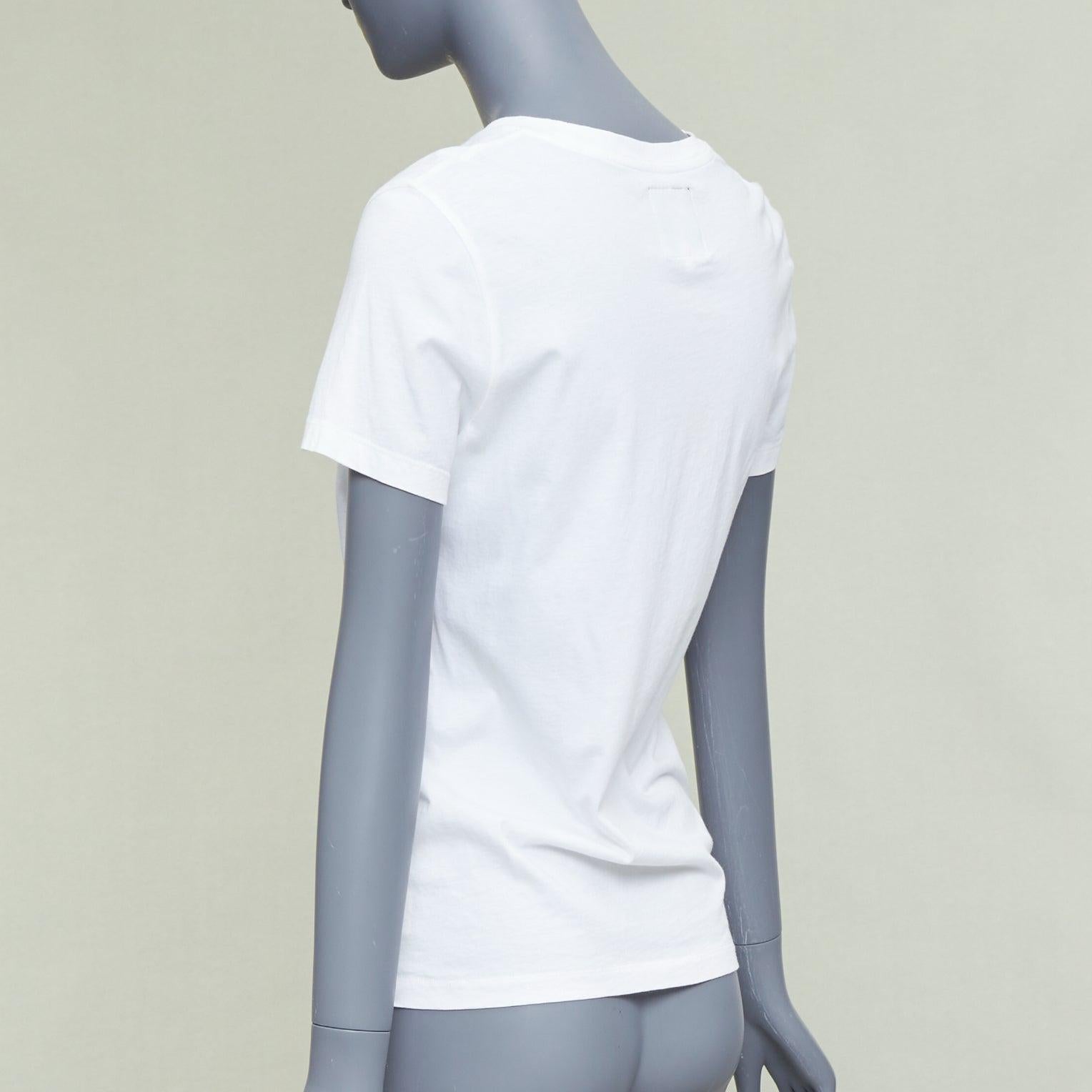 KENZO Jungle white cotton grey tiger felt print fitted crew tshirt S en vente 1