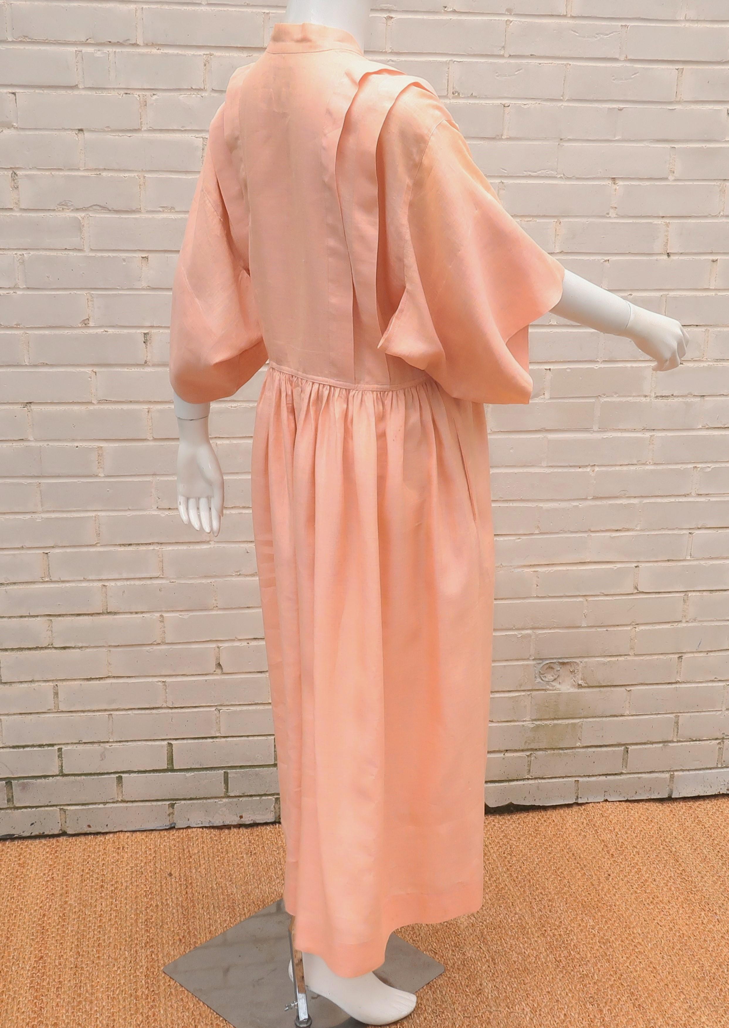 Kenzo Kimono Style Linen Dress, 1980’s 1