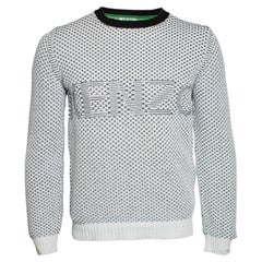 KENZO, Strickpullover in Schwarz und Weiß