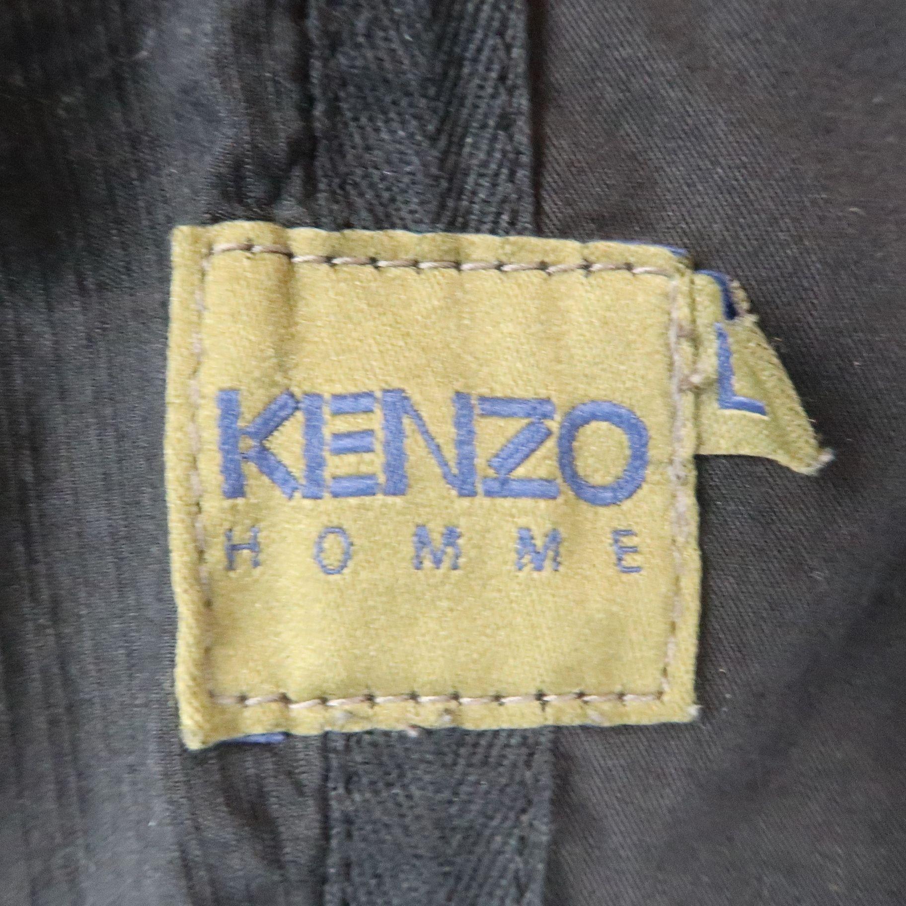 KENZO L Regular Black Solid Cotton Notch Lapel Sport Coat 2