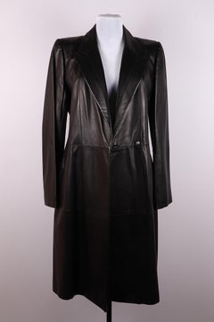 Kenzo Women's Leather Coat Size 40, Excellent Condition, Circa 2000s