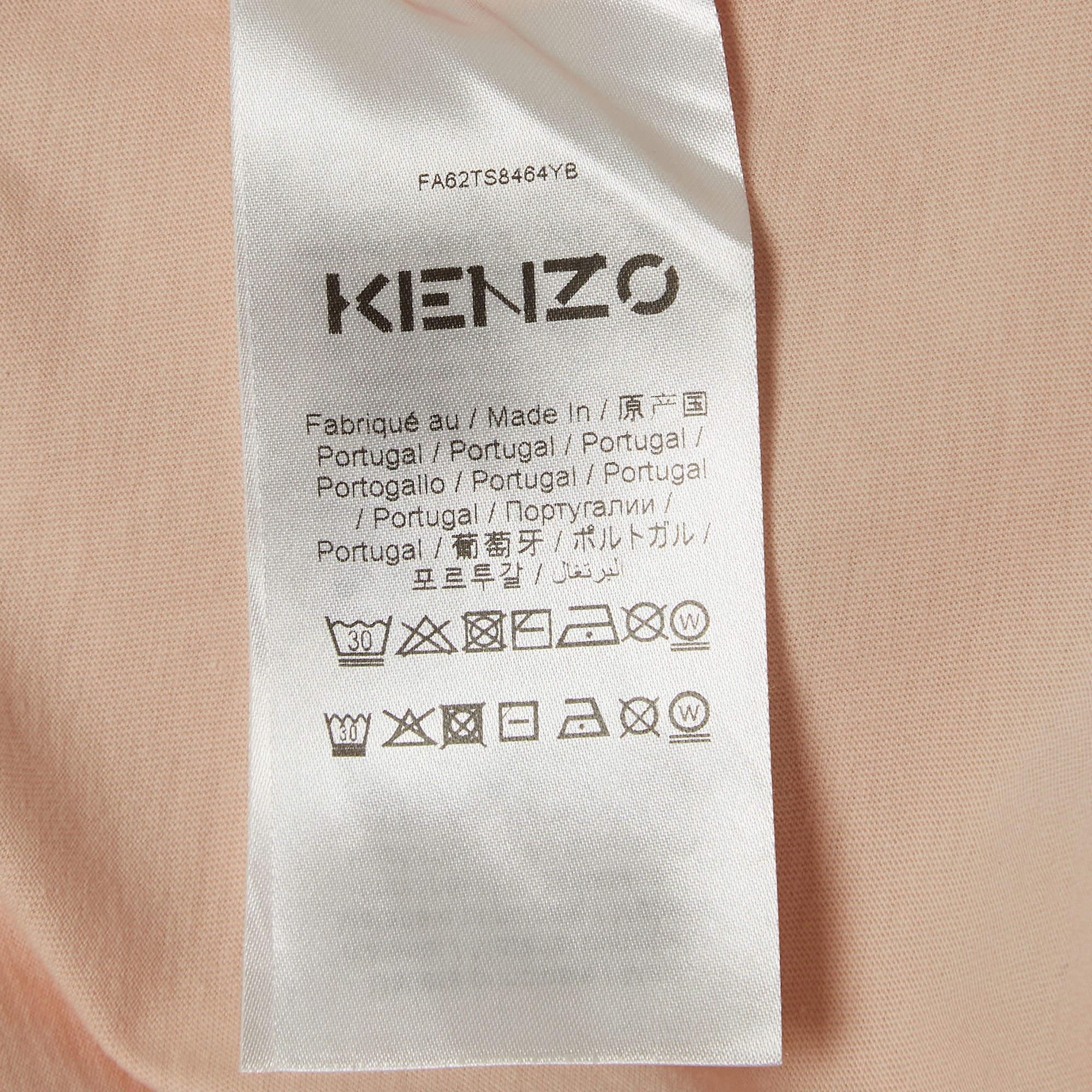 Donna Kenzo Maglietta a mezza manica in cotone con stampa tigre arancione chiaro L in vendita