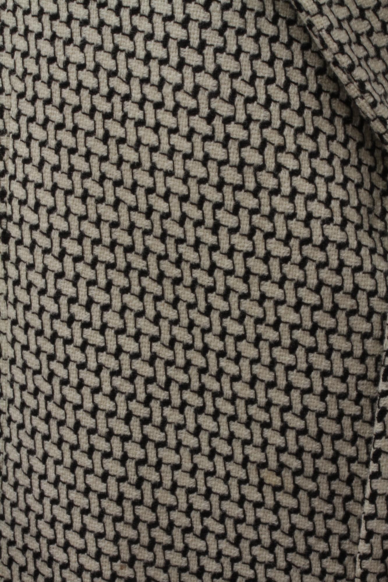 KENZO, Made In France, Blazer de lana con estampado cruzado abstracto en blanco y negro en Excelente estado para la venta en Kingston, NY