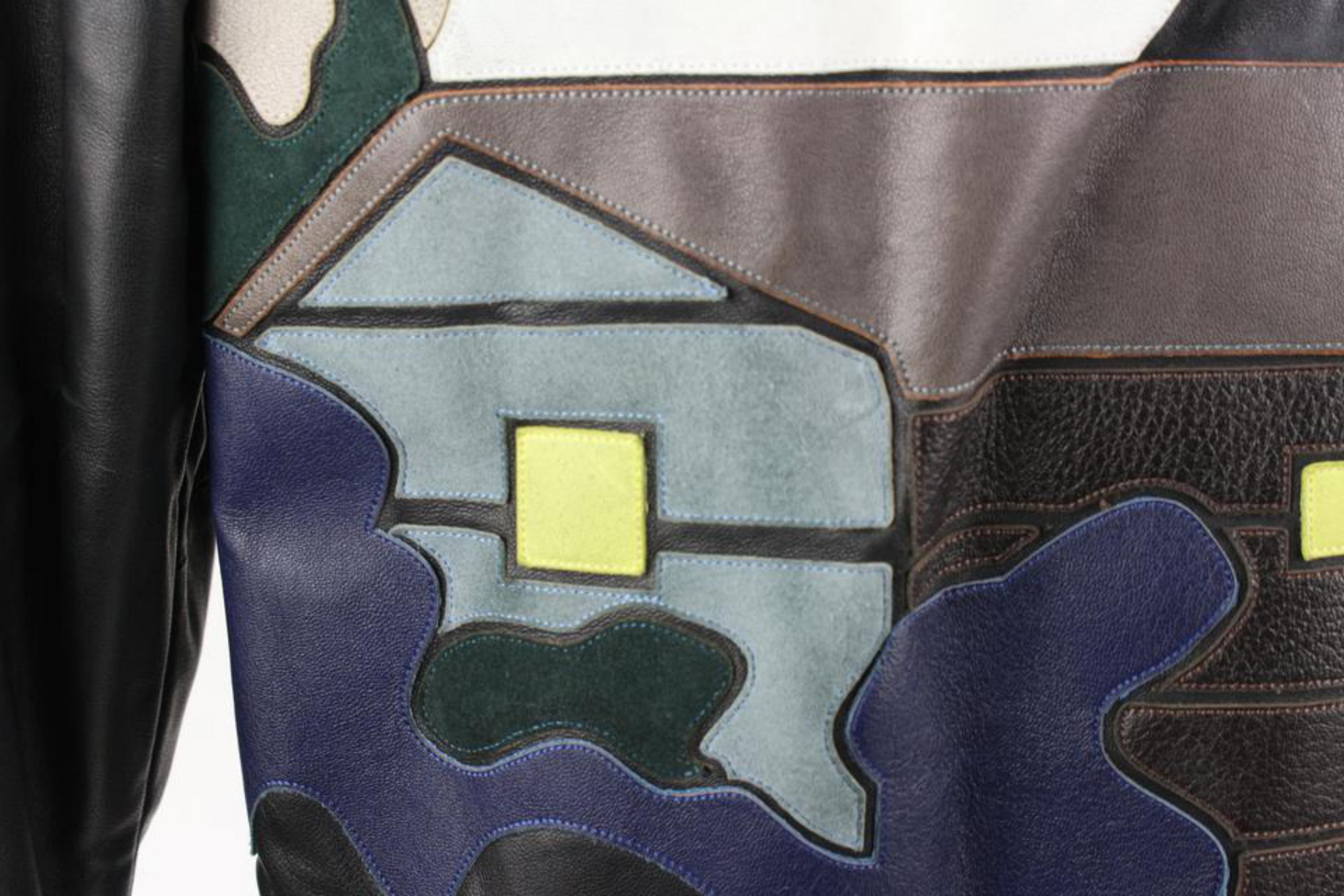 Giacca Kenzo Uomo Grande Limitata in Pelle Nera Moon Patch 124k17 In condizioni Nuovo in vendita a Dix hills, NY