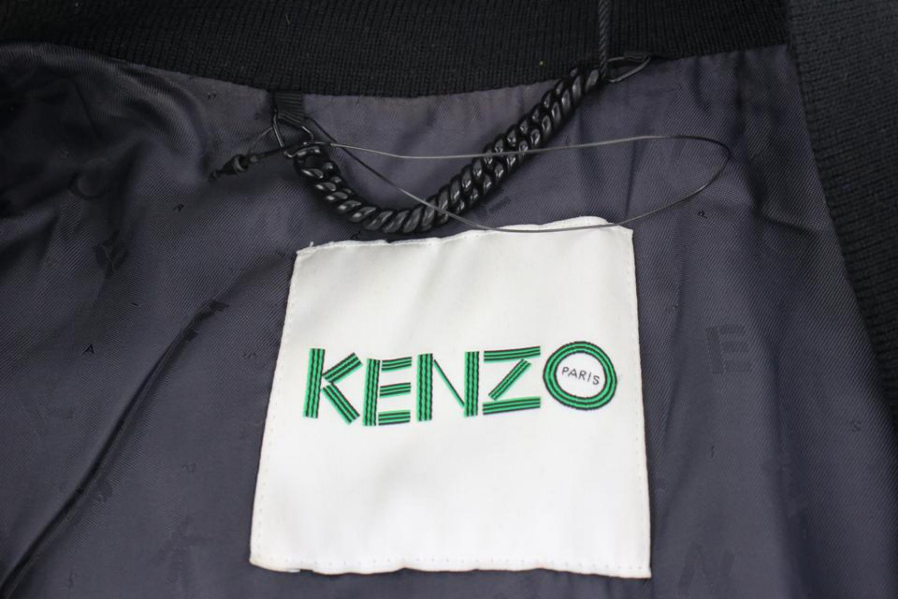 Kenzo - Grande veste Moon Patch en cuir noir en édition limitée pour homme 124k17 Pour hommes en vente