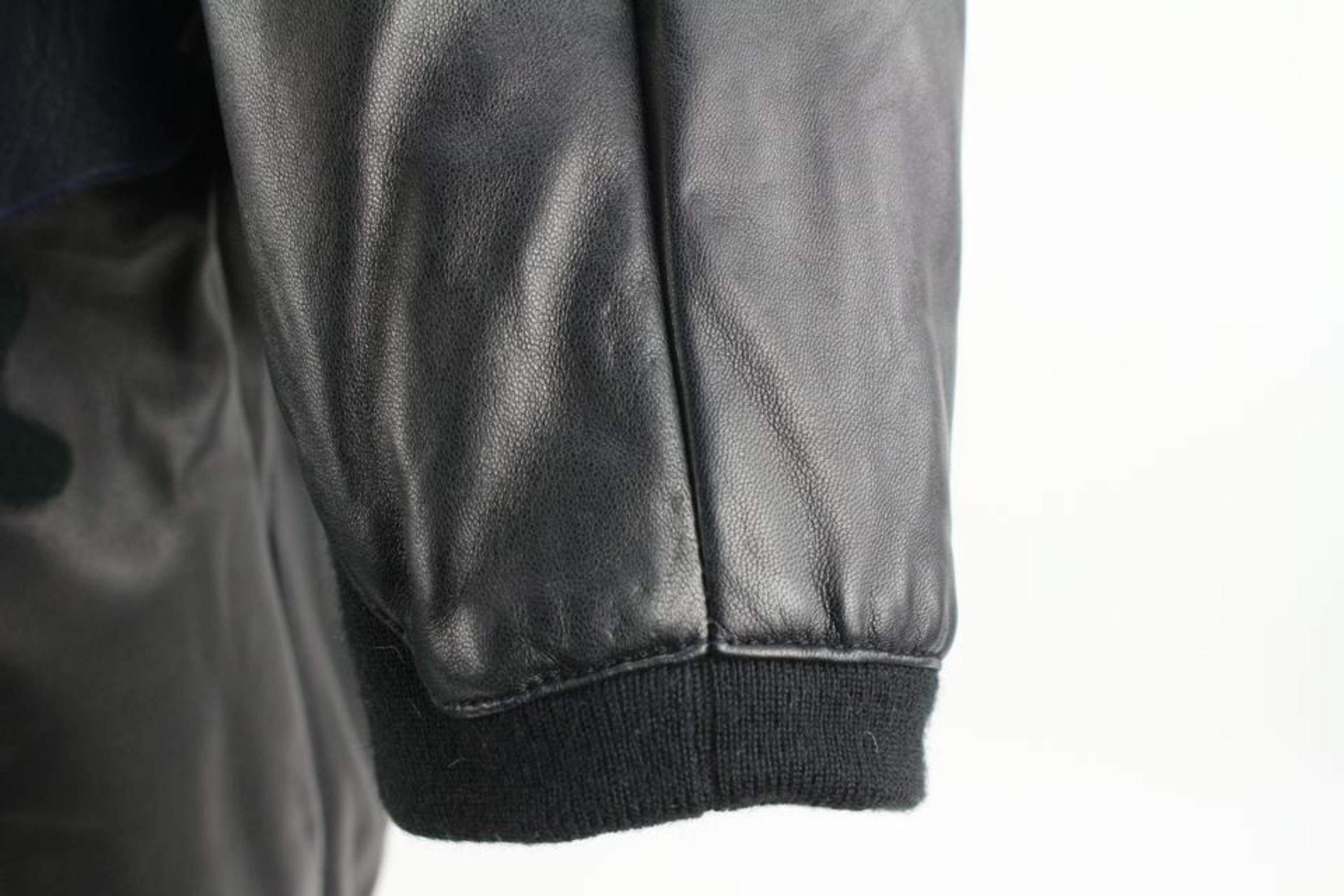 Kenzo - Grande veste Moon Patch en cuir noir en édition limitée pour homme 124k17 en vente 2