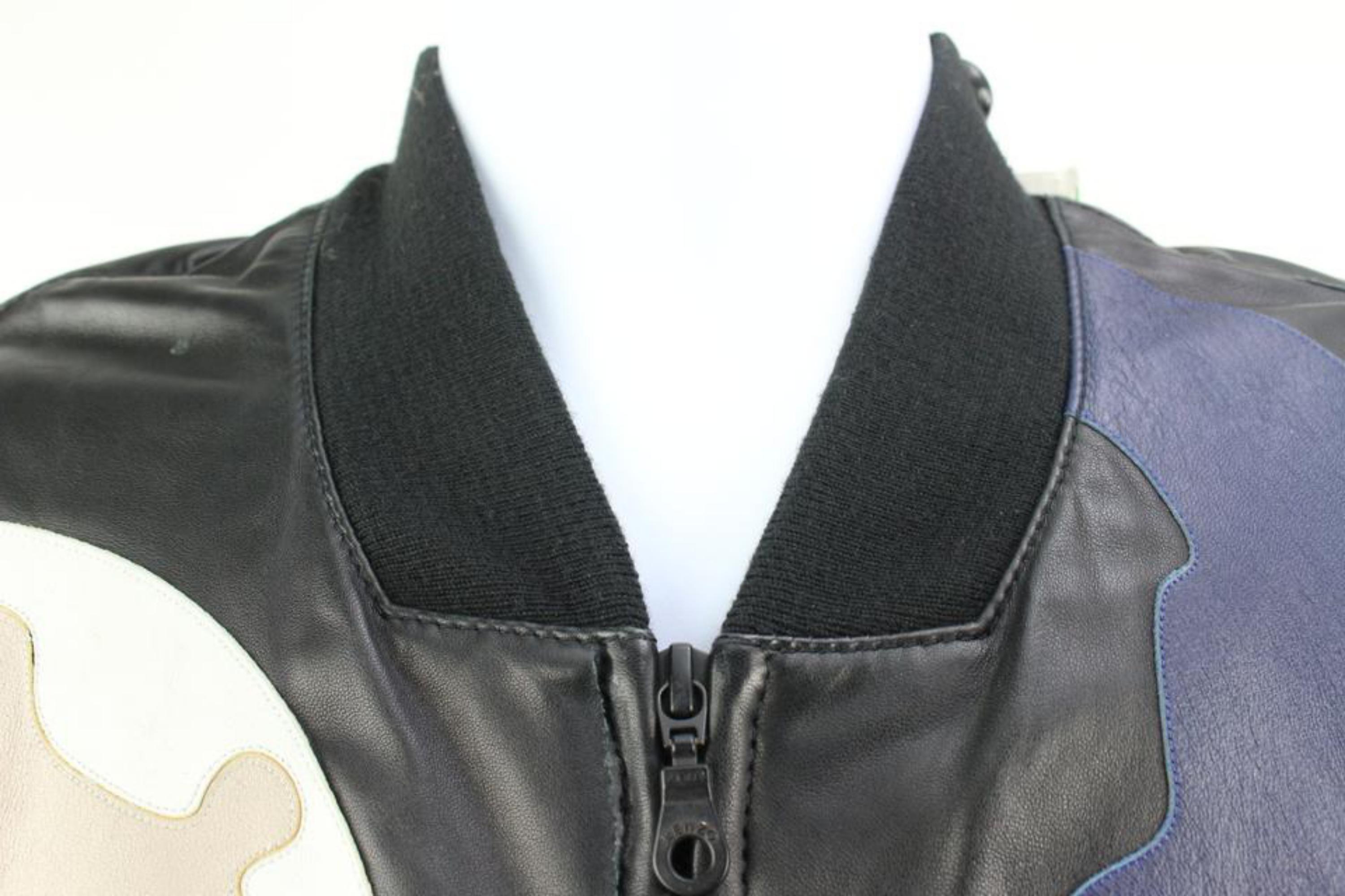 Giacca Kenzo Uomo Grande Limitata in Pelle Nera Moon Patch 124k17 in vendita 4