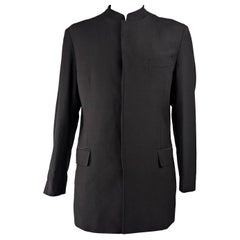 Kenzo Mens Vintage Black Nehru Collar Blazer Jacket