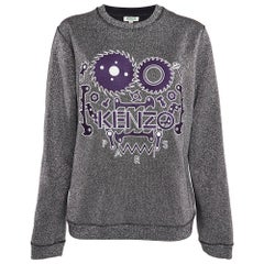 Kenzo Metallic Monster Embroidered Lame Sweatshirt XL