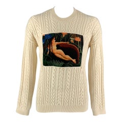 KENZO Momento Collection FW 18 Size L Beige Applique Wool / Polyamide Sweater