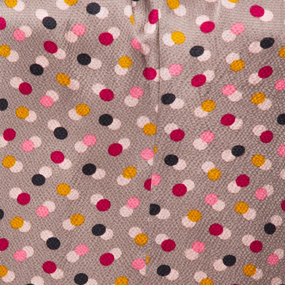 Kenzo - Robe droite en soie imprimée à pois abstraits multicolores M Bon état à Dubai, Al Qouz 2