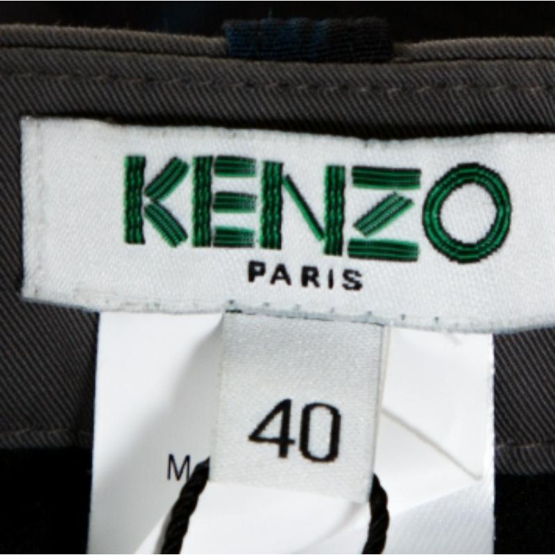 Kenzo Multicolor Abstract Print Side Slit Detail Fitted Skirt M In Good Condition For Sale In Dubai, Al Qouz 2