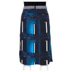 Kenzo Multicolor Abstract Print Side Slit Detail Fitted Skirt M