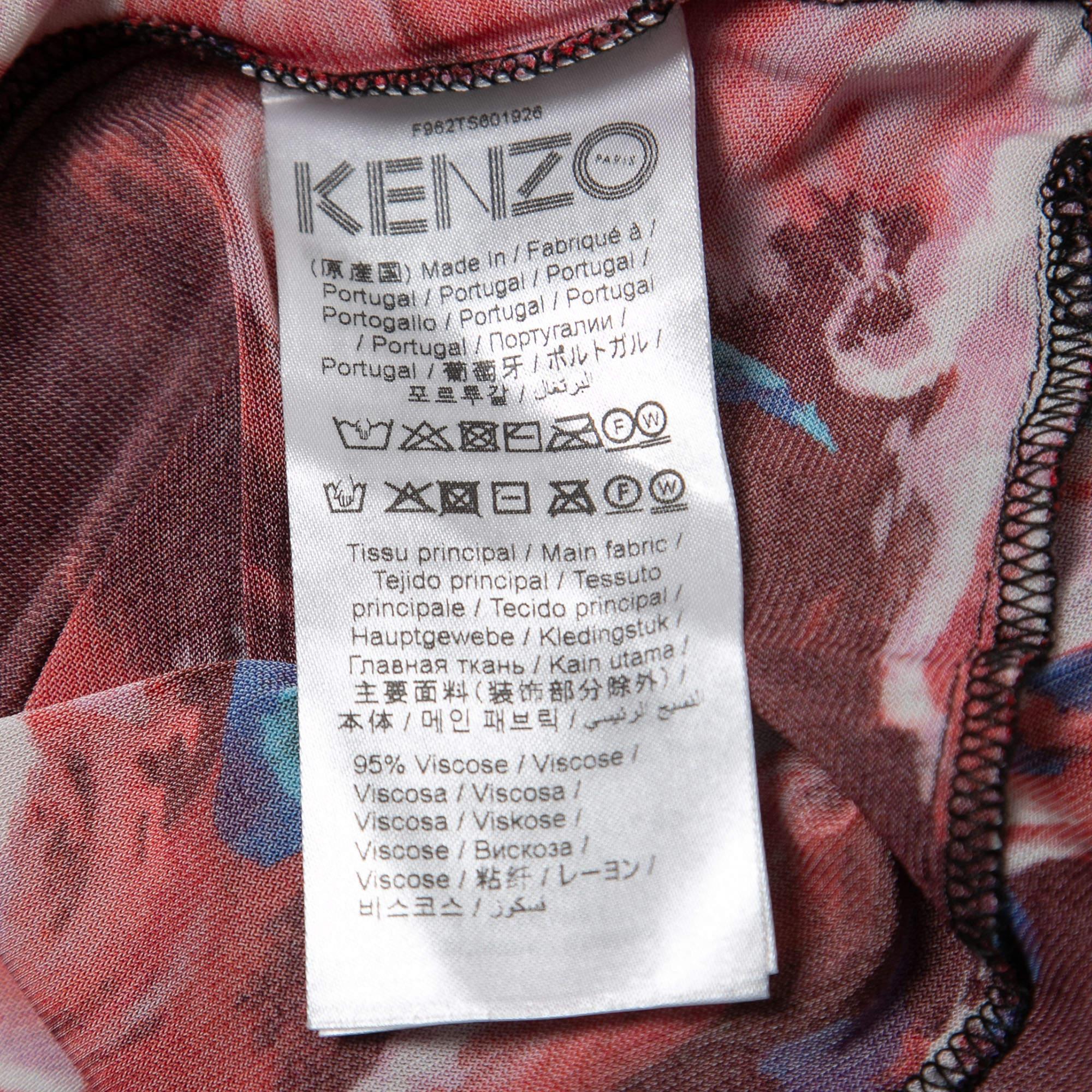 De las mujeres Kenzo Camiseta de punto con estampado abstracto multicolor XS en venta