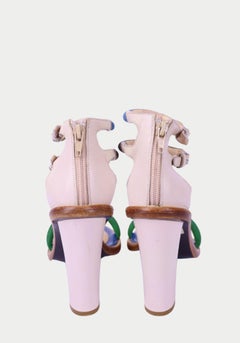 Kenzo Multicolor Leather Strappy Heeled Sandals - EU 37