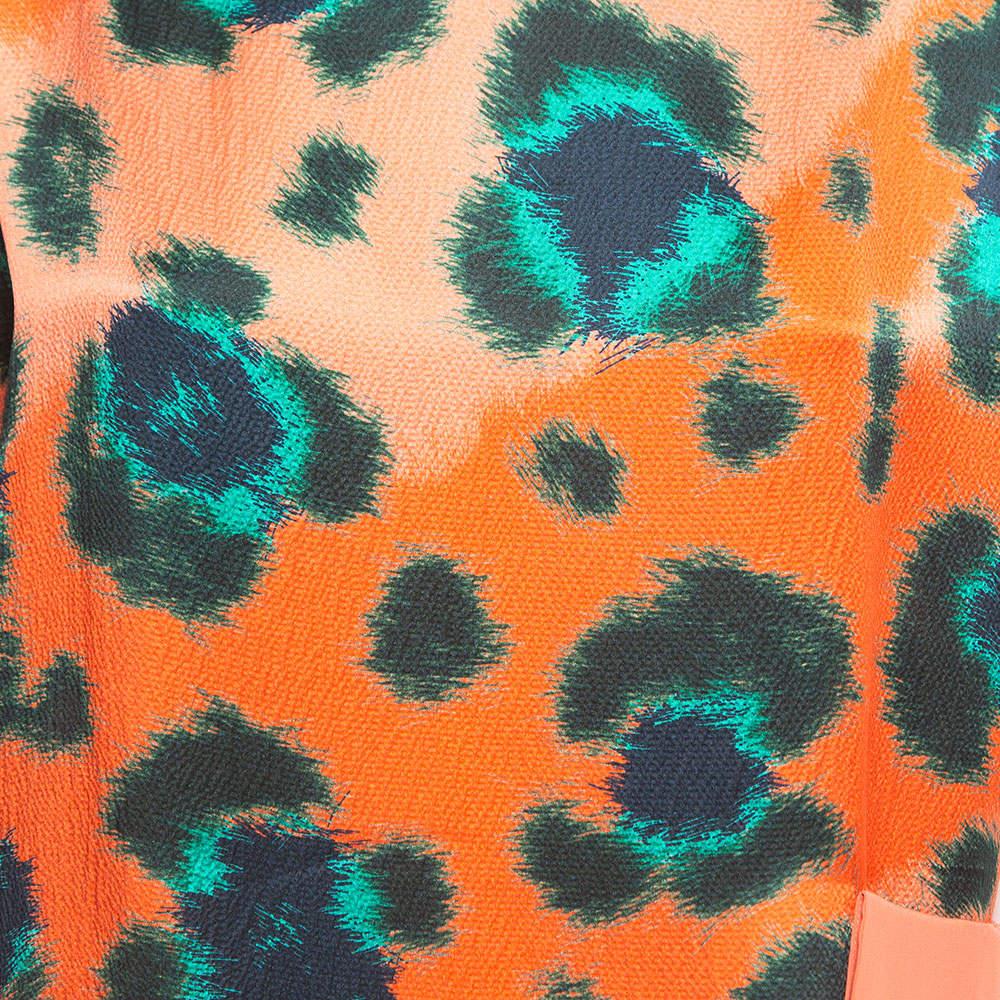 Kenzo Blusa Seda Estampada Multicolor Relaxed Fit M Naranja en venta