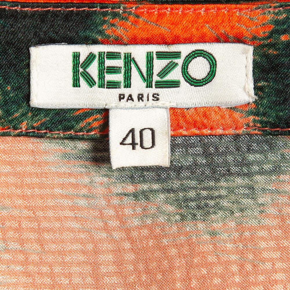 Kenzo Blusa Seda Estampada Multicolor Relaxed Fit M en Bueno estado para la venta en Dubai, Al Qouz 2