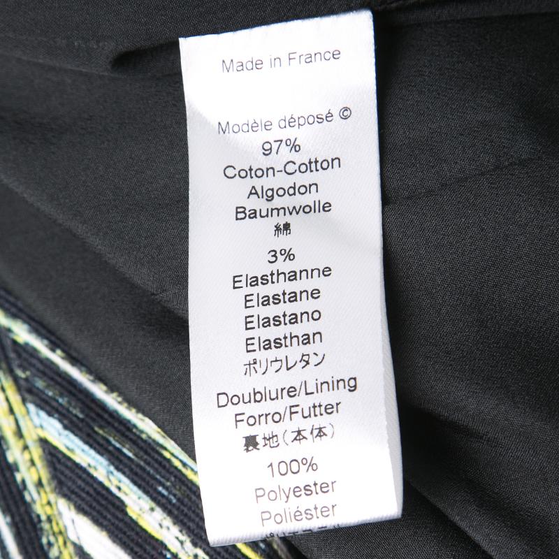 Kenzo Multicolor Printed Cotton Twill Zip Detail Long Sleeveless Jacket M 1