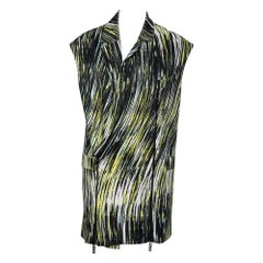 Kenzo Multicolor Printed Cotton Twill Zip Detail Long Sleeveless Jacket S