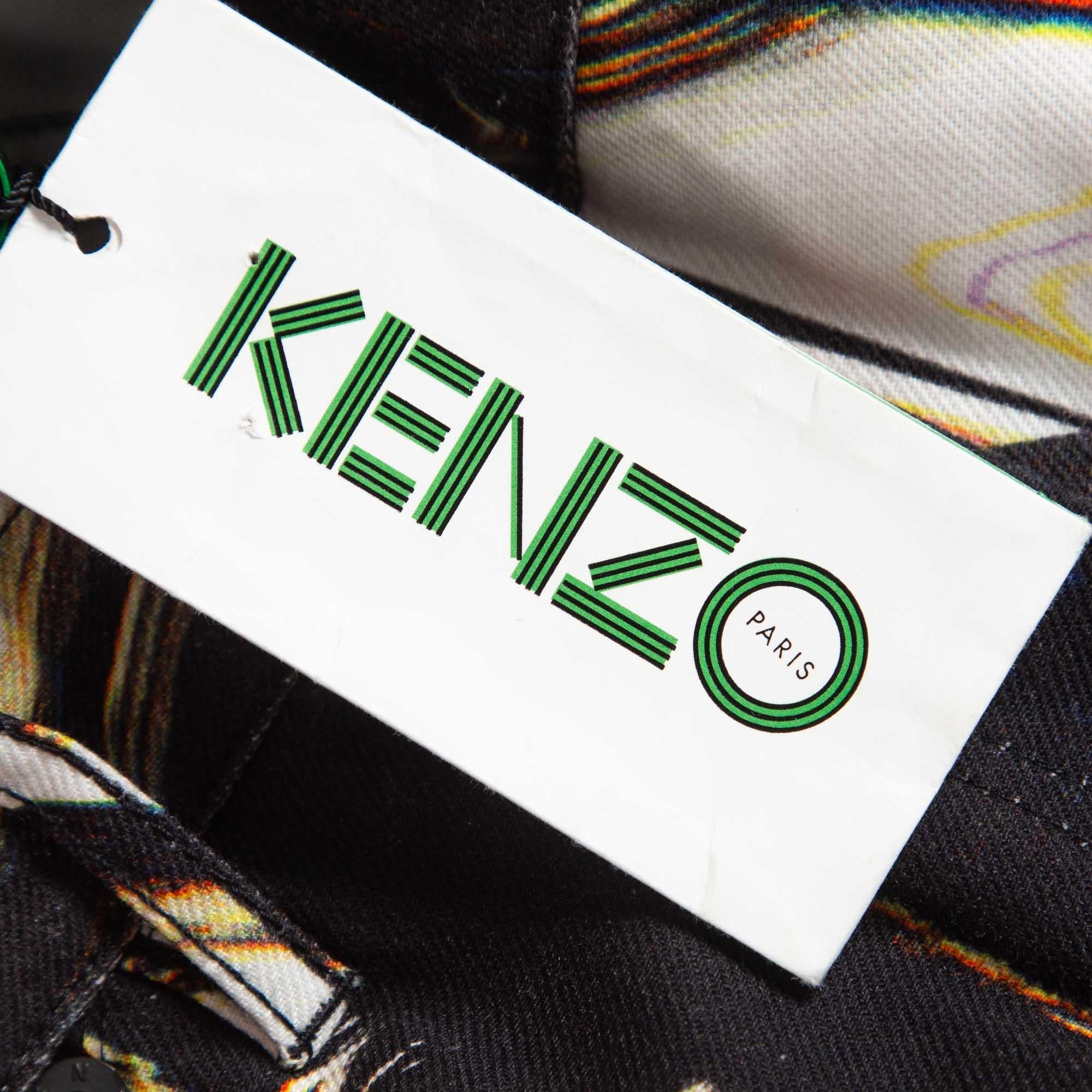Women's Kenzo Multicolor Printed Denim Jeans M Waist 30