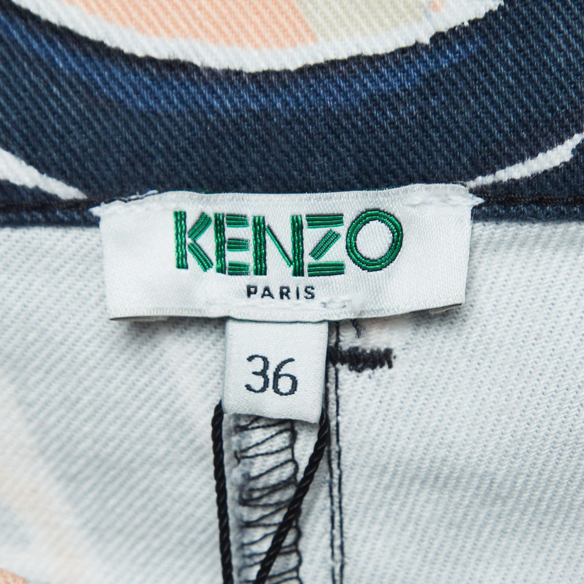 Pantalones vaqueros ajustados Kenzo con estampado multicolor S Cintura 29 en Nuevo estado para la venta en Dubai, Al Qouz 2