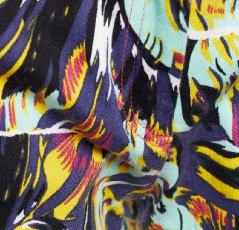 Gris Kenzo - Jean plissé en coton extensible imprimé multicolore à la taille : 33