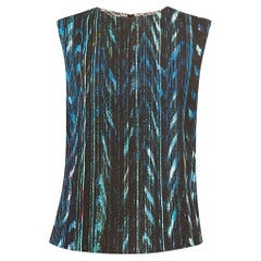 Kenzo Multicolor Printed Textured Sleeveless Top M