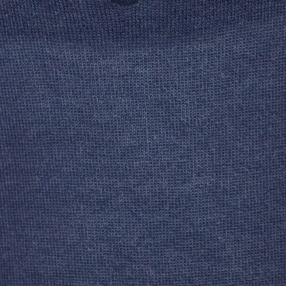 Black Kenzo Navy Blue Alpaca Knit & Silk Sleeve Tank Top L For Sale