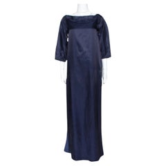 Kenzo Navy Blue Cotton Blend Maxi Dress S